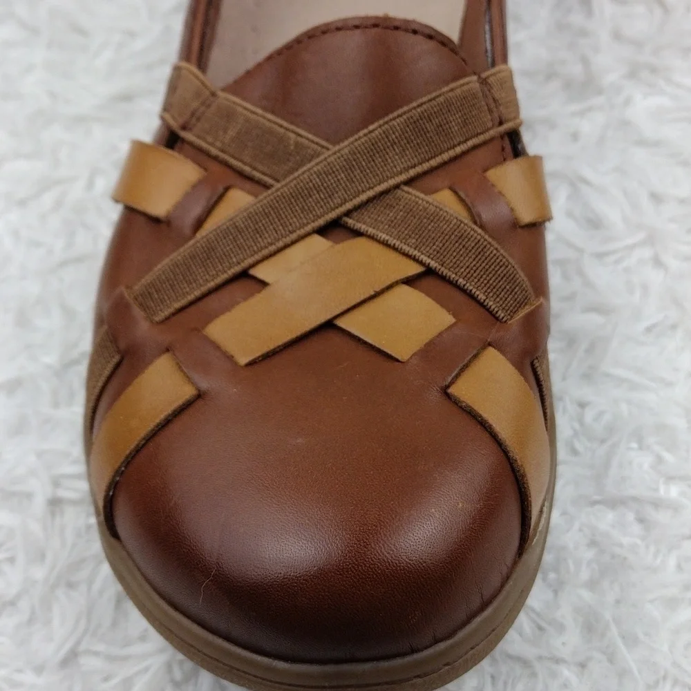 Collection by Clarks Ultimate Comfort Brown Leather Round Toe Wedge Heel Shoe